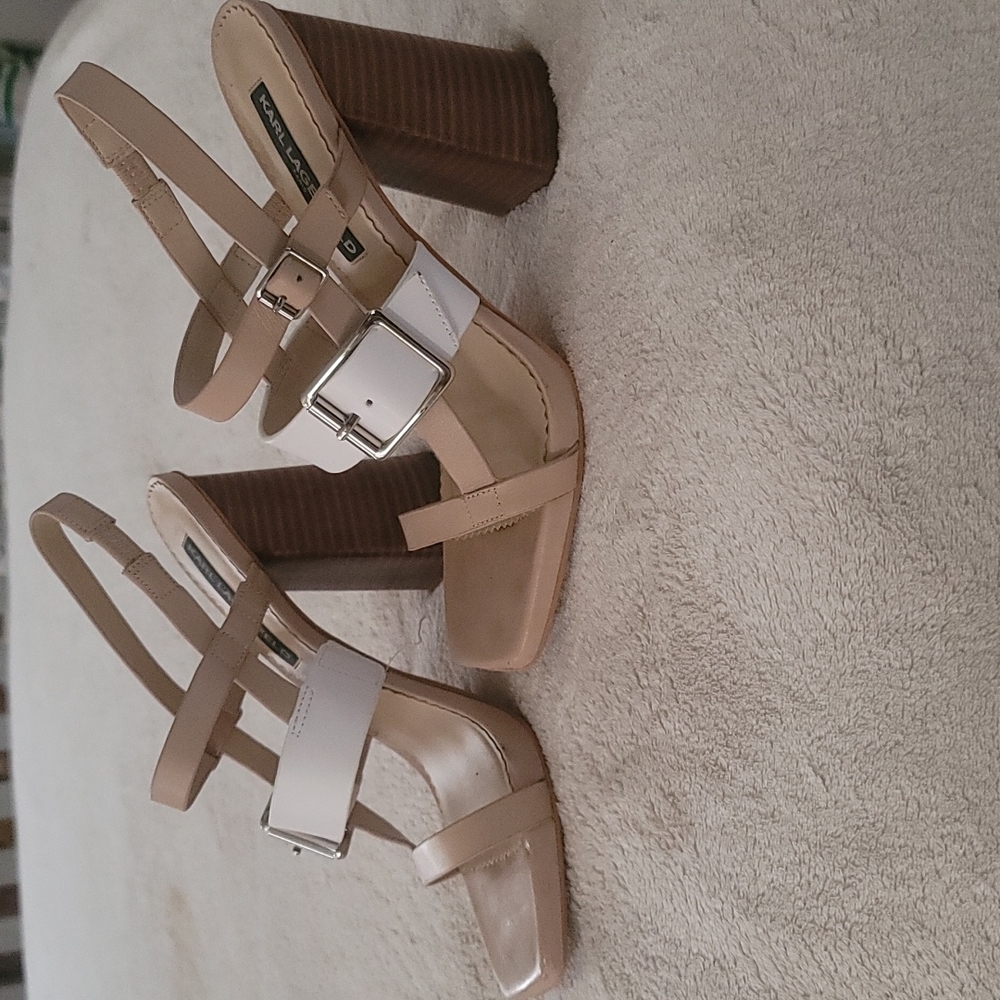 COPY - White and tan heels - Picture 2 of 2